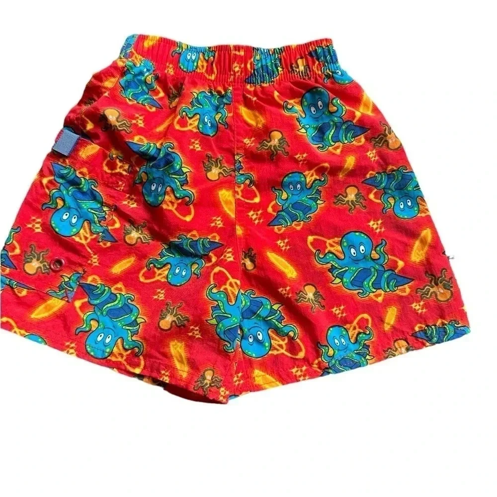 Jack and Spike Boys’ Red Octopus Print Swim Trunks Size 2T